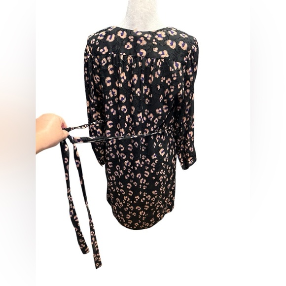 Rebecca Taylor Elegant Black and Pink Patterned Dress size 6 - Picture 6 of 11